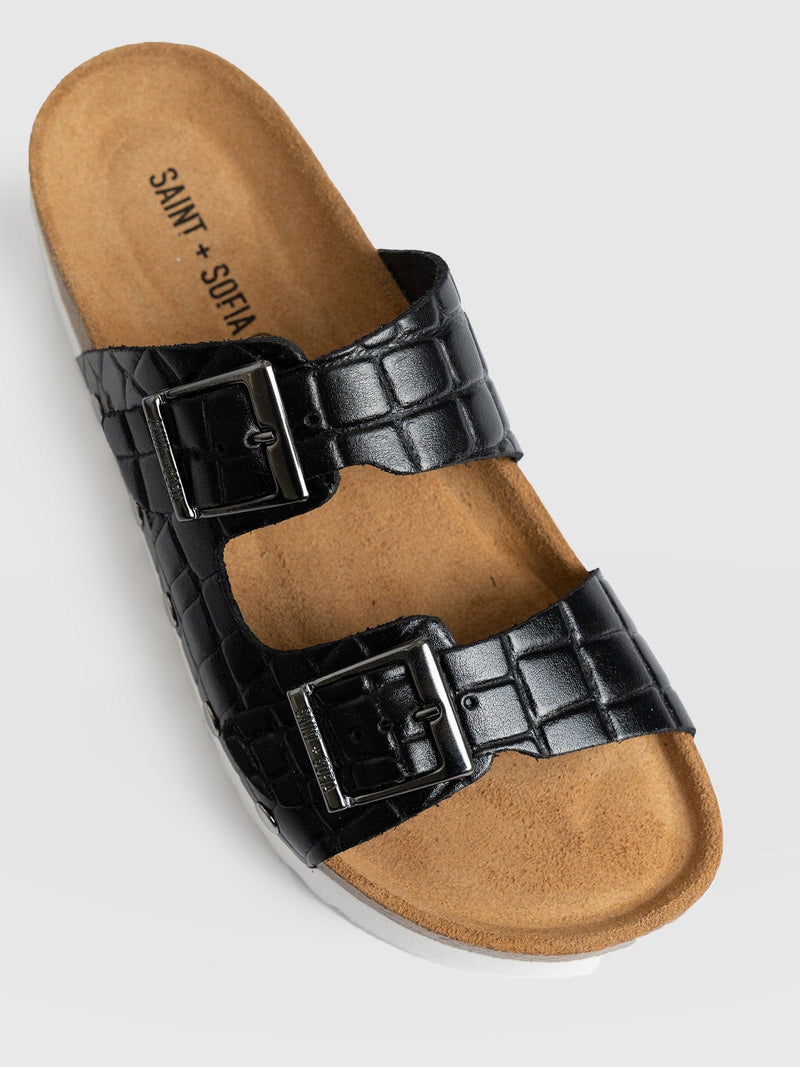 Sutton Sandals - Black Croc