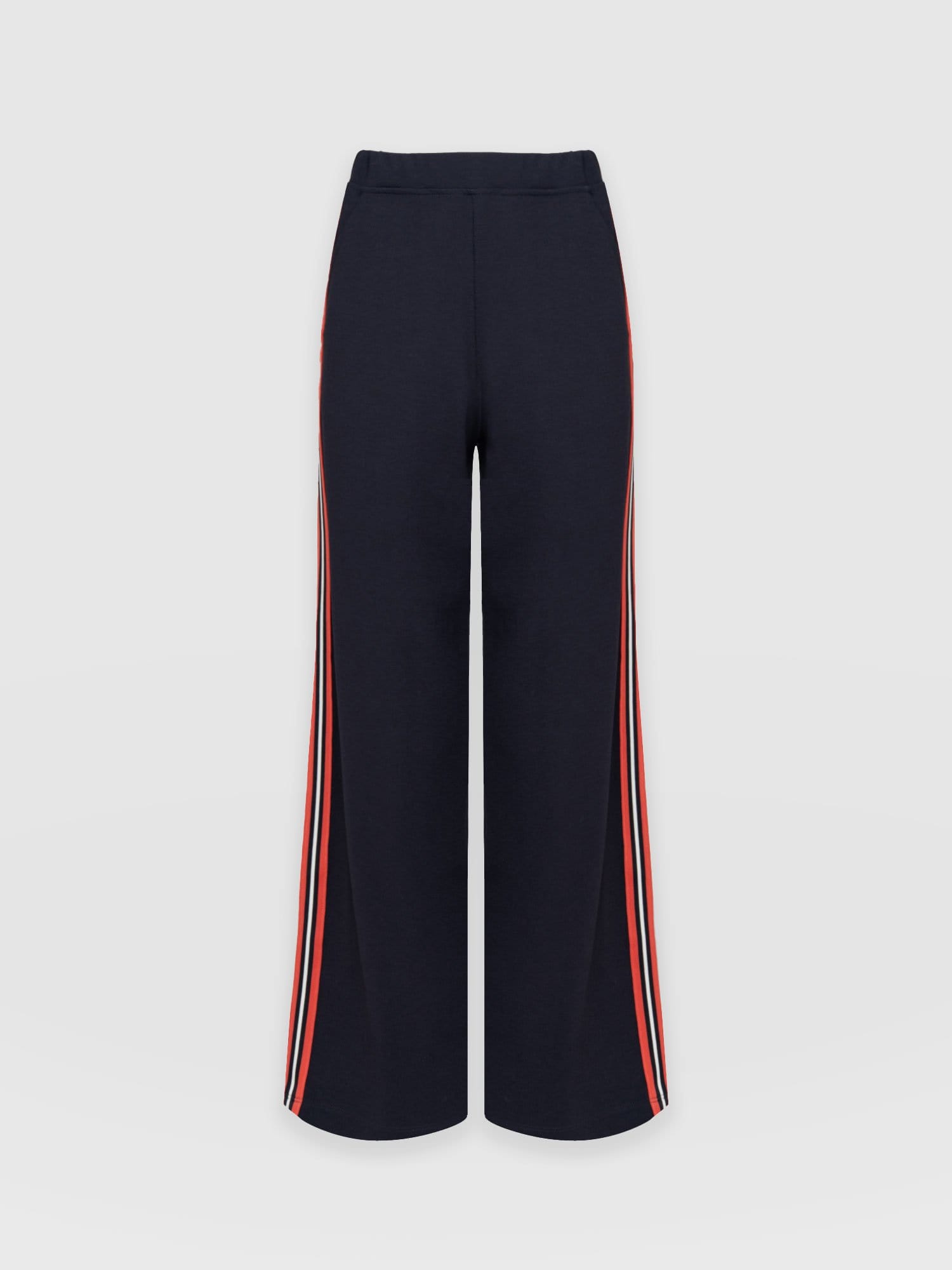 Victory Wide Leg Pant Navy Blue Lurex Stripe- Women's Trousers