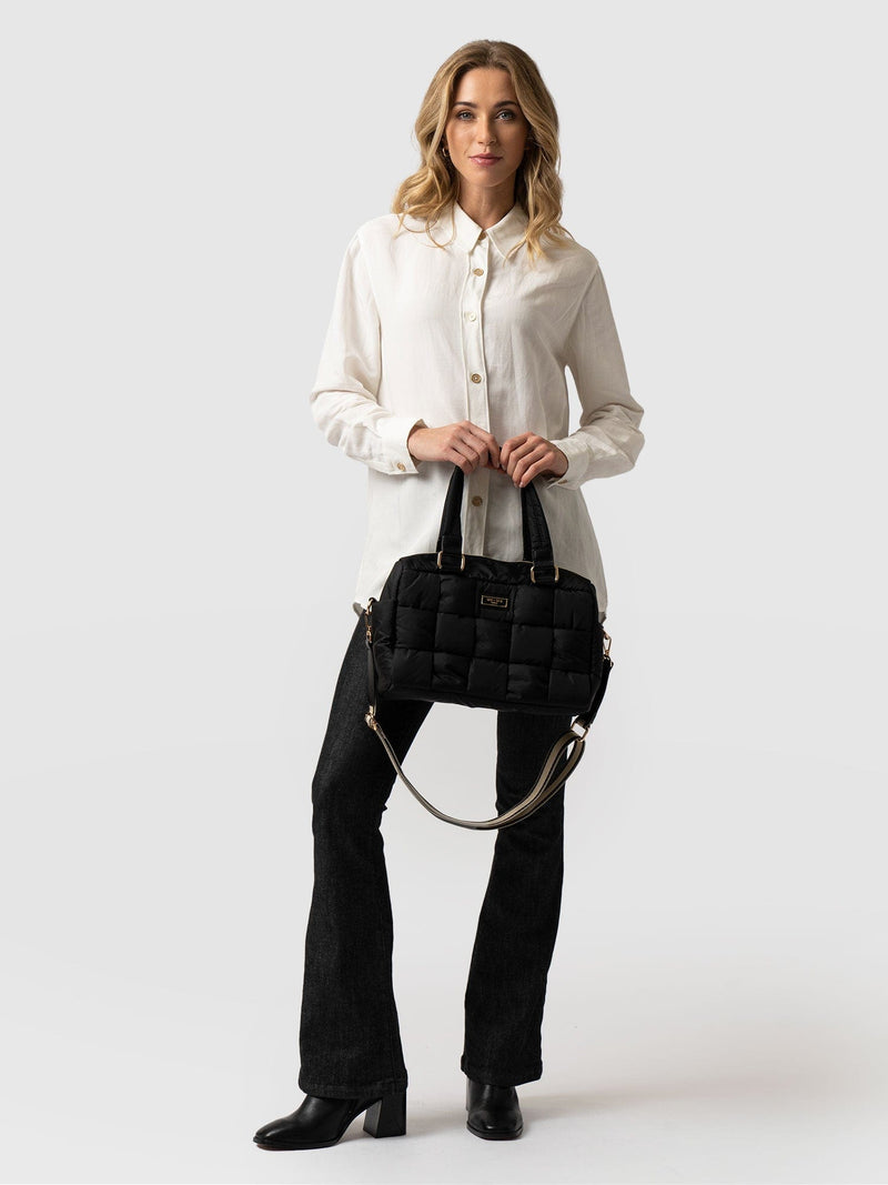 Weaved Duffle Bag - Black