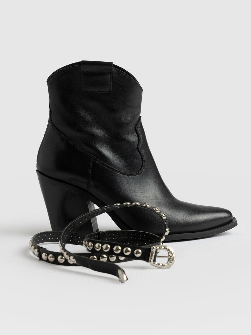 Western Studded Boot - Black